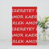 Liebe International Briefpapier (Stehend Vorderseite)