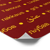 Liebe internationale Wörter Poster (Ecke)