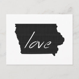 Liebe Iowa Shaped Hawkeye Black Chalkboard Iowan Postkarte