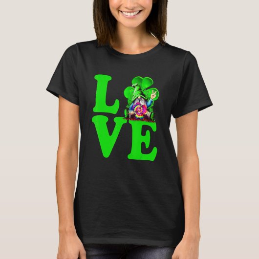 Liebe Irish Gnome Krawatte Kleeblatt St Patrick Da T-Shirt (Vorderseite)