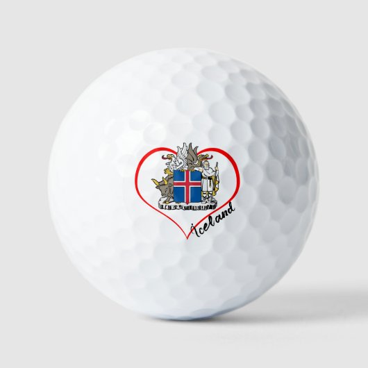 Liebe Island Golf Balls, isländische Flagge, Herz Golfball (Vorderseite)