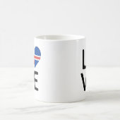 Liebe - isländische Flagge Kaffeetasse (Mittel)