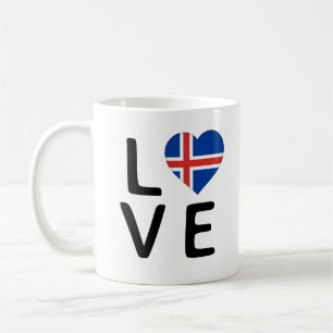 Liebe - isländische Flagge Kaffeetasse