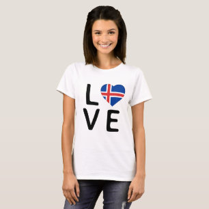 Liebe - isländische Flagge T-Shirt