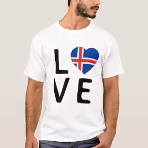 Liebe - isländische Flagge T-Shirt