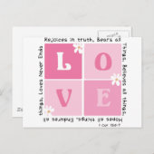 Liebe ist... 1 Cor 13:6-7 Postkarte (Vorne/Hinten)
