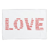 Liebe ist... 1 Korinther 13:4-8 Bibelverse Kissenbezug (Vorderseite-Rechts)