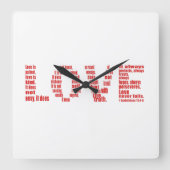 Liebe ist... 1 Korinther 13:4-8 Bibelverse Quadratische Wanduhr (Vorderseite)