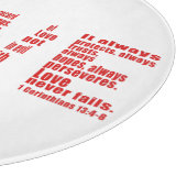 Liebe ist... 1 Korinther 13:4-8 Bibelverse Schneidebrett (Ecke)