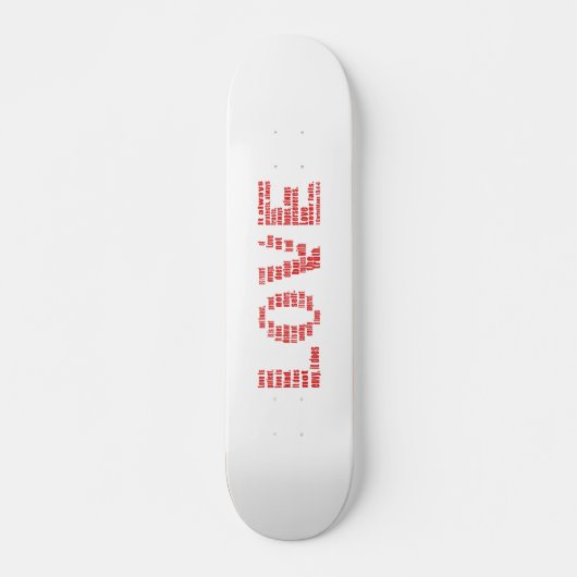 Liebe ist... 1 Korinther 13:4-8 Bibelverse Skateboard (Vorne)