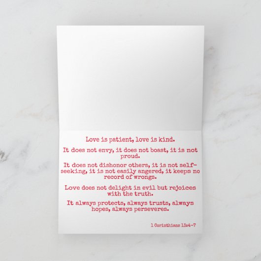Liebe ist, 1 Korinther 13, Niedliches Landherz Karte (Innenseite)