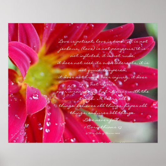Liebe ist.....1 Korinther 13 Poster (Vorne)