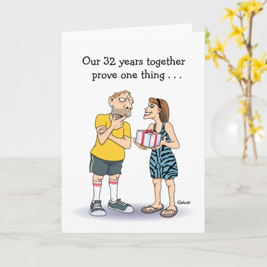 Liebe ist 32. Hochzeitstag Karte (Gelbe Blume)