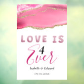 "Liebe ist 4 Ever" Elegantes Gold & Rosa Agate Sto Fensteraufkleber (Blatt 3)