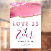"Liebe ist 4 Ever" Elegantes Gold & Rosa Agate Sto Fensteraufkleber (Blatt 2)