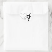 Liebe ist Abbildung Skaten, Girl Skater & Herz Runder Aufkleber (Tasche)