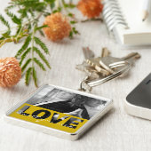 Liebe ist alle, die Sie Senf-gelbes Foto benötigen Schlüsselanhänger (Seite)
