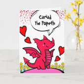 Liebe ist Alles in Walisischem Niedlichen Roten Dr Karte (Gelbe Blume)