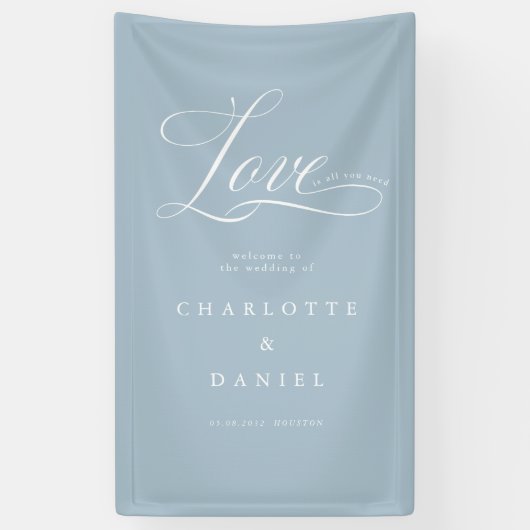 Liebe ist alles, was du brauchst! Elegant, Hochzei Banner (Vertikal)