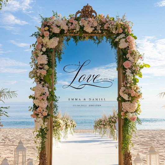 Liebe ist alles, was du brauchst! Elegant, Hochzei Fensteraufkleber