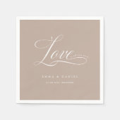 Liebe ist alles, was du brauchst! Elegant, Hochzei Serviette (Vorderseite)