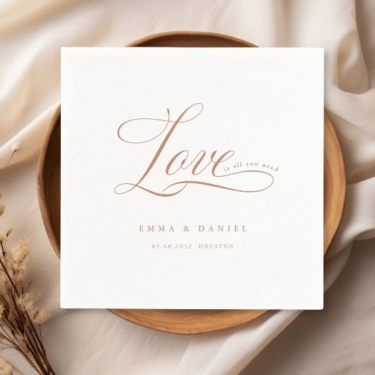 Liebe ist alles, was du brauchst! Elegant, Hochzei Serviette