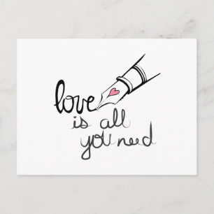 Liebe ist alles, was du brauchst postkarte