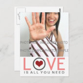 Liebe ist alles, was man braucht, um das graue Fot Postkarte (Vorne/Hinten)
