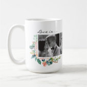Liebe ist alles, was Sie brauchen Blumenpaare Foto Kaffeetasse (Links)