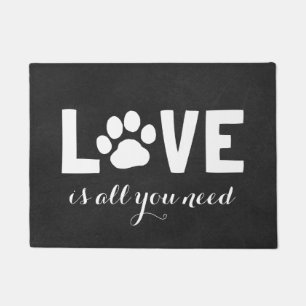 LIEBE ist alles, was Sie brauchen Dog Paw Print C Fußmatte