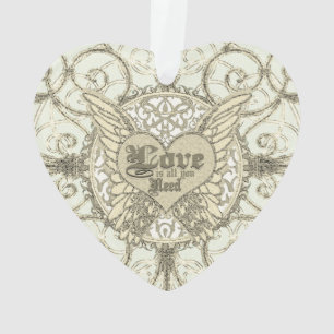 Liebe ist alles, was Sie brauchen Engel Wings and  Ornament