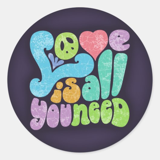 Liebe ist alles, was Sie brauchen II Runder Aufkleber (Vorderseite)