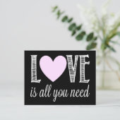 Liebe ist alles, was Sie brauchen Postkarte (Stehend Vorderseite)