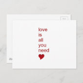 Liebe ist alles, was Sie brauchen Postkarte (Vorne/Hinten)