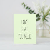 "Liebe ist alles, was Sie brauchen" Postkarte (Stehend Vorderseite)