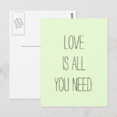 "Liebe ist alles, was Sie brauchen" Postkarte (Vorne/Hinten)