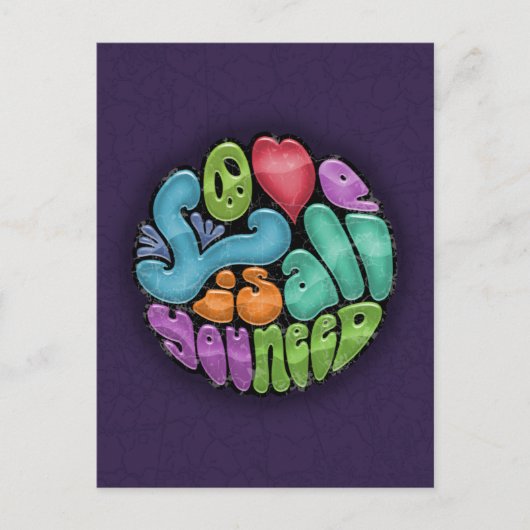 Liebe ist alles, was Sie brauchen - rnd Postkarte (Vorderseite)