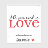 Liebe ist alles, was Sie brauchen, Vinyl Sticker (Blatt)
