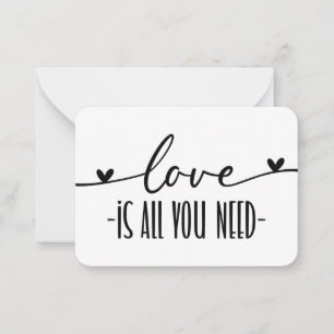Liebe ist alles, was Sie brauchen, wenn ich Liebe  Mitteilungskarte