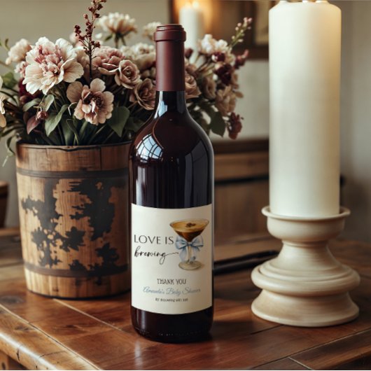 Liebe ist am Brodeln Blau Kokette Bogen Junggesell Weinetikett