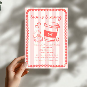 Liebe ist am Brodeln Doodle Rosa Brautparty Einladung