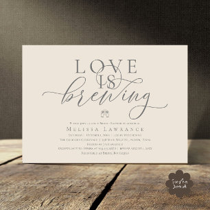 Liebe ist am Brodeln Elegante Schrift Bridal Showe Einladung