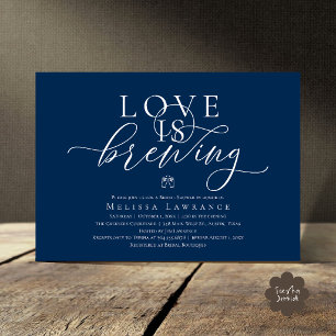 Liebe ist am Brodeln Elegante Schrift Bridal Showe Einladung