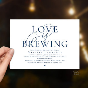 Liebe ist am Brodeln Elegante Schriftzug-Brautpart Einladung