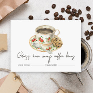 Liebe ist am Brodeln Errate wie viele Kaffeebohnen Begleitkarte