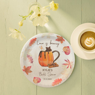 Liebe ist am brodeln Herbst-Brautparty monogrammie Pappteller