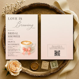Liebe ist am Brodeln QR-Code Kaffee Brautparty-Ein Einladung