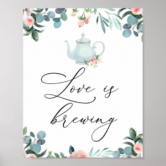 Liebe ist am Brodeln Zeit für Tee Schild (Vorne)