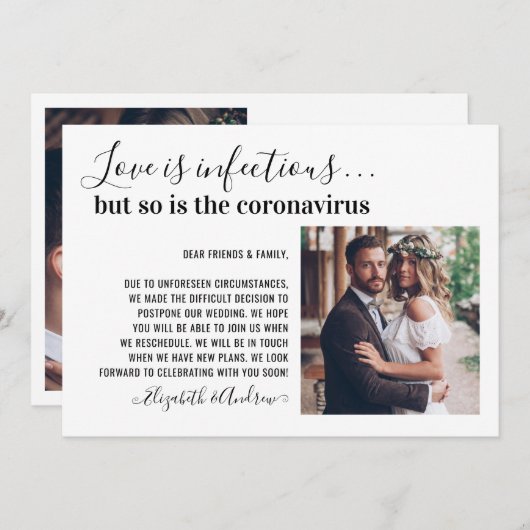 Liebe ist ansteckend 2 Foto Ändern Sie das Datum H Ankündigung (Vorne/Hinten)