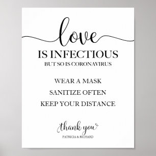 Liebe ist ansteckend, aber Coronavirus ist es auch Poster